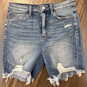 Vervet Los Angeles denim frayed shorts